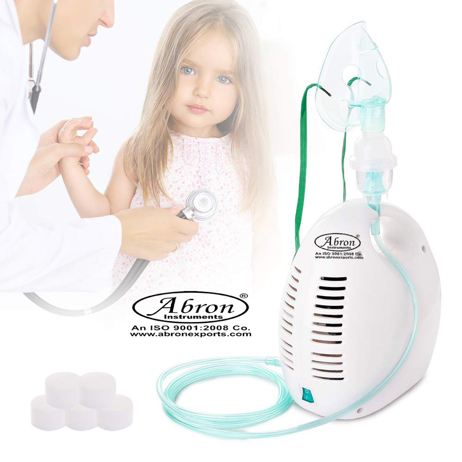 Portable Compressor Nebulizer Inhaler Vaporizer Machine, Childs and Adults Allergy Relief Respiratory Aerosol Medication Therapy ABM-2564B